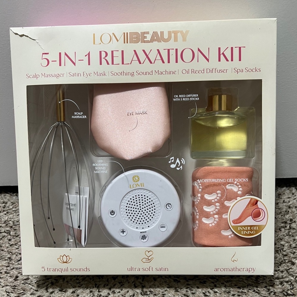 Lomi Beauty 5-in-1 Relaxation Kit Sound Machine Diffuser Eye Mask LM-RELAXION-FD